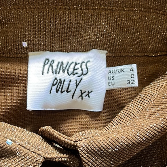 Friday Fever Princess Polly sparkly brown top extra small. - Picture 4 of 4